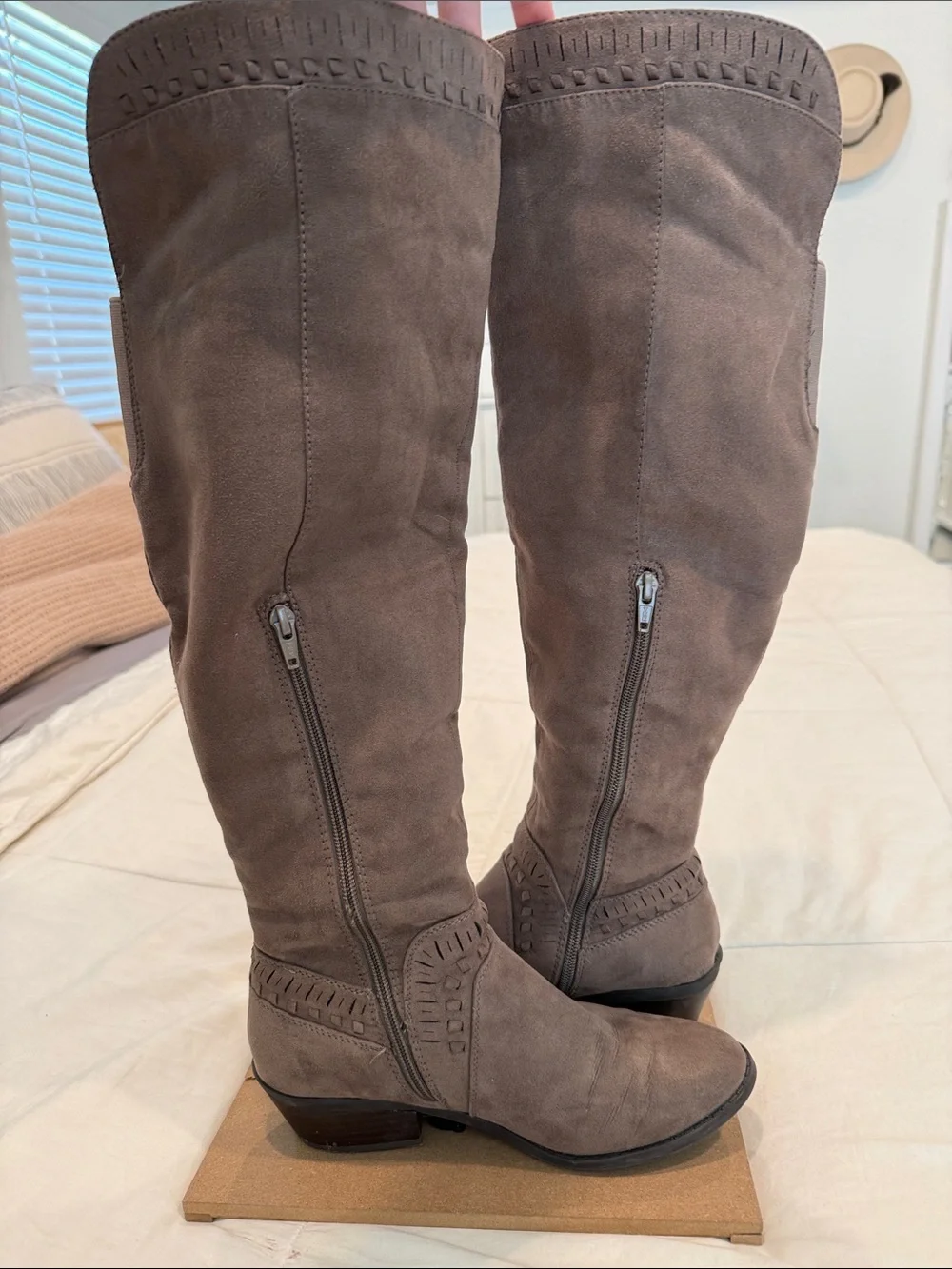 Sonoma Taupe Over-the-Knee Suede Boots